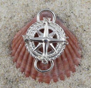 Sterling Silver Compass Rose Clasp
