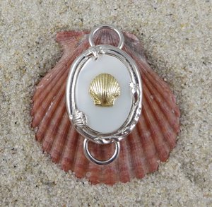 Mother of Pearl with 14k Scallop Shell Clasp