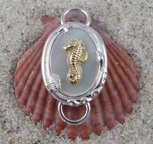 Mother of Pearl w/ 14k Sea Horse Clasp