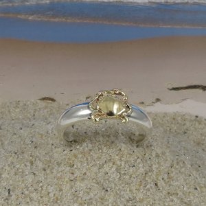 Stacker Ring w/ 14k Crab