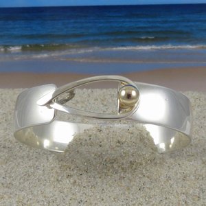 Two Tone Wide Band Bracelet