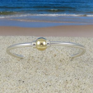 The Twist Bracelet - Sterling Silver and 14K Gold Double Ball