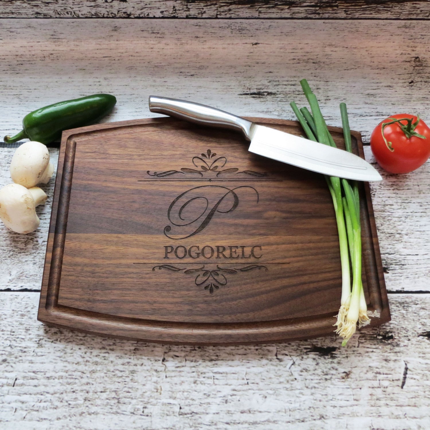 Spalted American Elm Footed Cutting Board - Unique Personalized Wedding  Gift- Cottage Chic Wood Cutting Board - 728 — Rusticcraft Designs