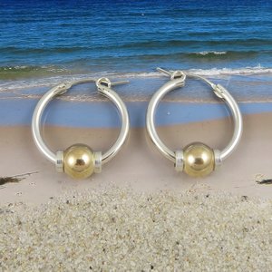 Two Tone 22mm Cape Cod Style Earrings