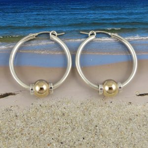 Two Tone 27mm Cape Cod Style Earrings