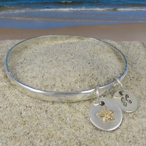 Sterling Silver Hammered Bangle
