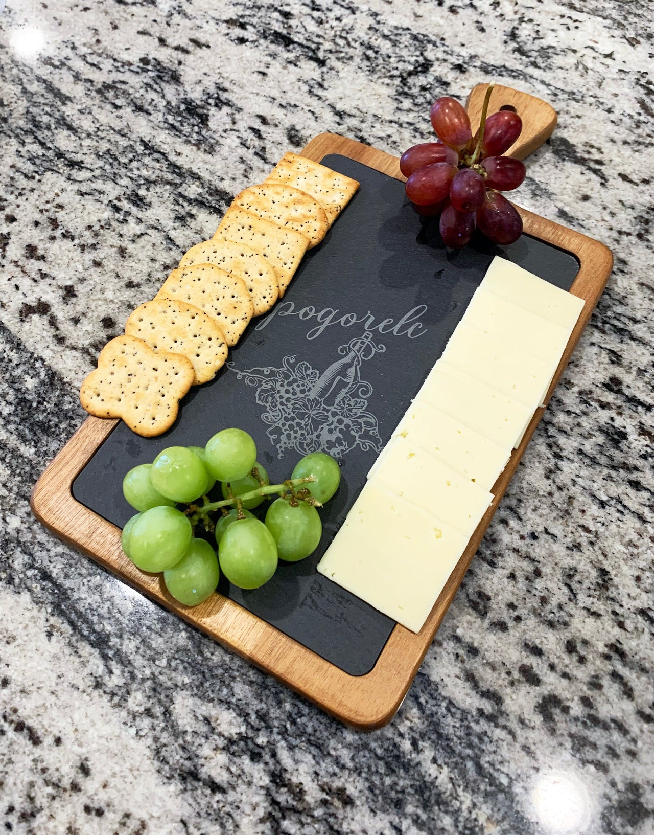 Personalized Slate Appetizer Board, Engraved Cheese Tray, House Warming Gift, Anniversary, Mothers Day, Home Decor, Rustic Kitchen Gift