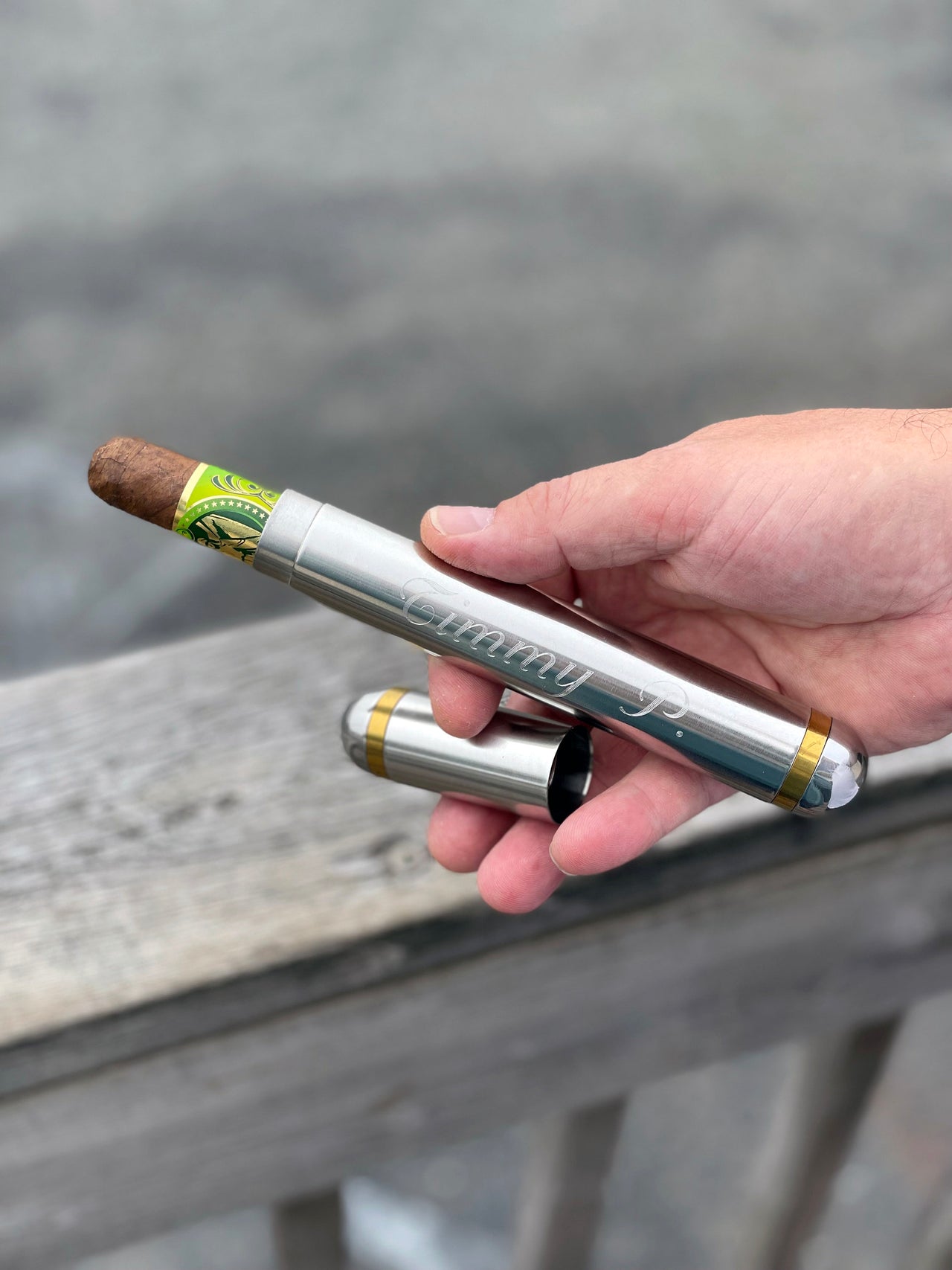 Personalized Cigar Tube, Engraved Cigar Case, Stainless Steel Gifts for Men, Groomsmen Gift, Father's Day, Christmas, Retirement, Golf Gift