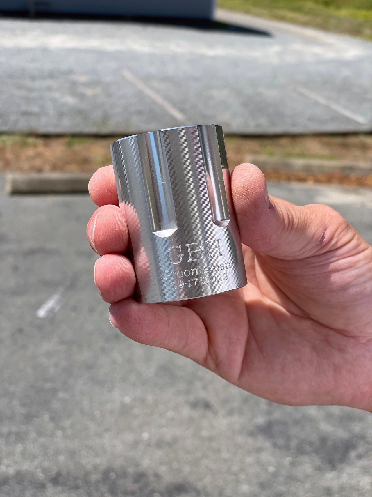 Personalized Revolver Pistol Cylinder Shot Glass, Engraved Groomsmen Gift, Bachelor, Men, for Dad, Hunters, Military, Police, Fathers Day