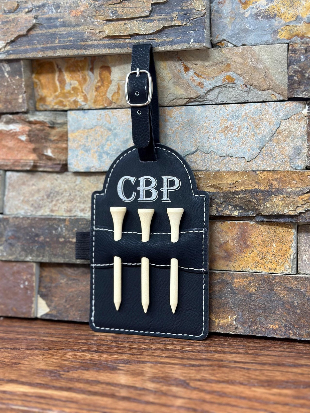 Personalized Golf Bag Tag w 3 tees, Pencil Holder, Groomsmen, Father's Day, Tournament Favors, Corporate Gift, Birthday, Gifts for Her,