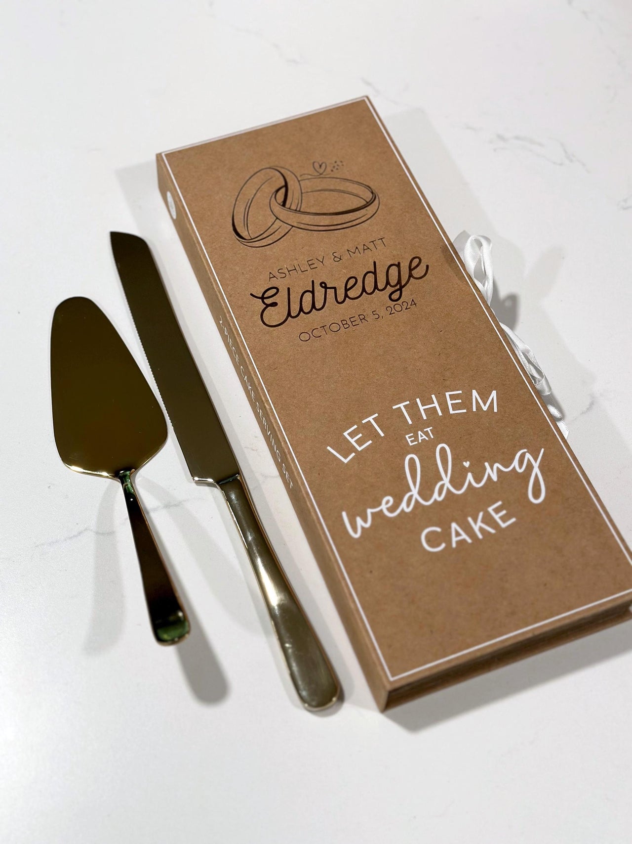 Personalized Cake Server Knife Gift box Set