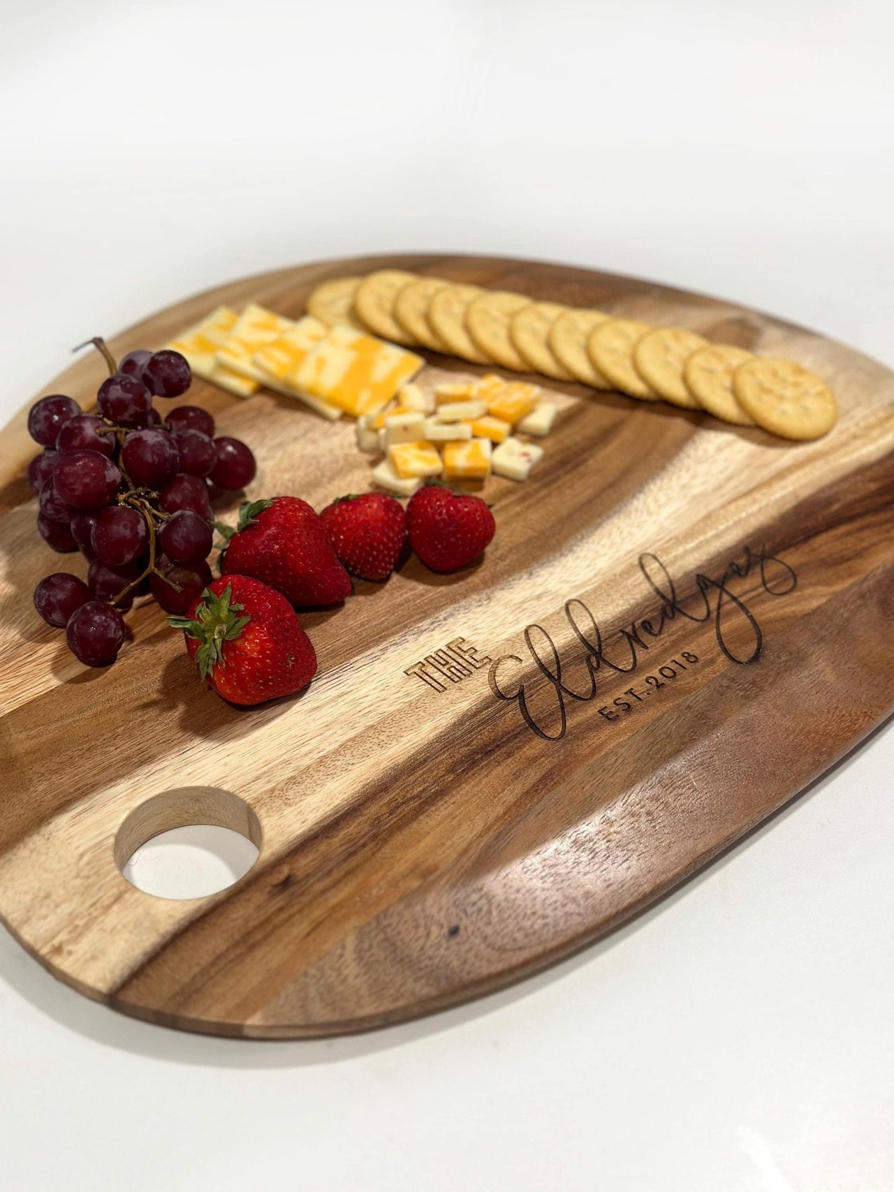 Custom Engraved Suar Wood Serving Tray, Housewarming Gift, Newlyweds, Realtors, Personalized Charcuterie Cutting board, Bridal Shower