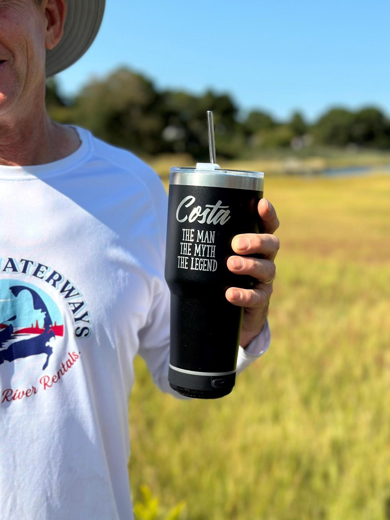 Personalized Bluetooth Speaker Tumbler, 30oz Stainless Steel, Music, Gifts for Him, Groomsmen, Anniversary, Bachelor Party, Vacation, Beach