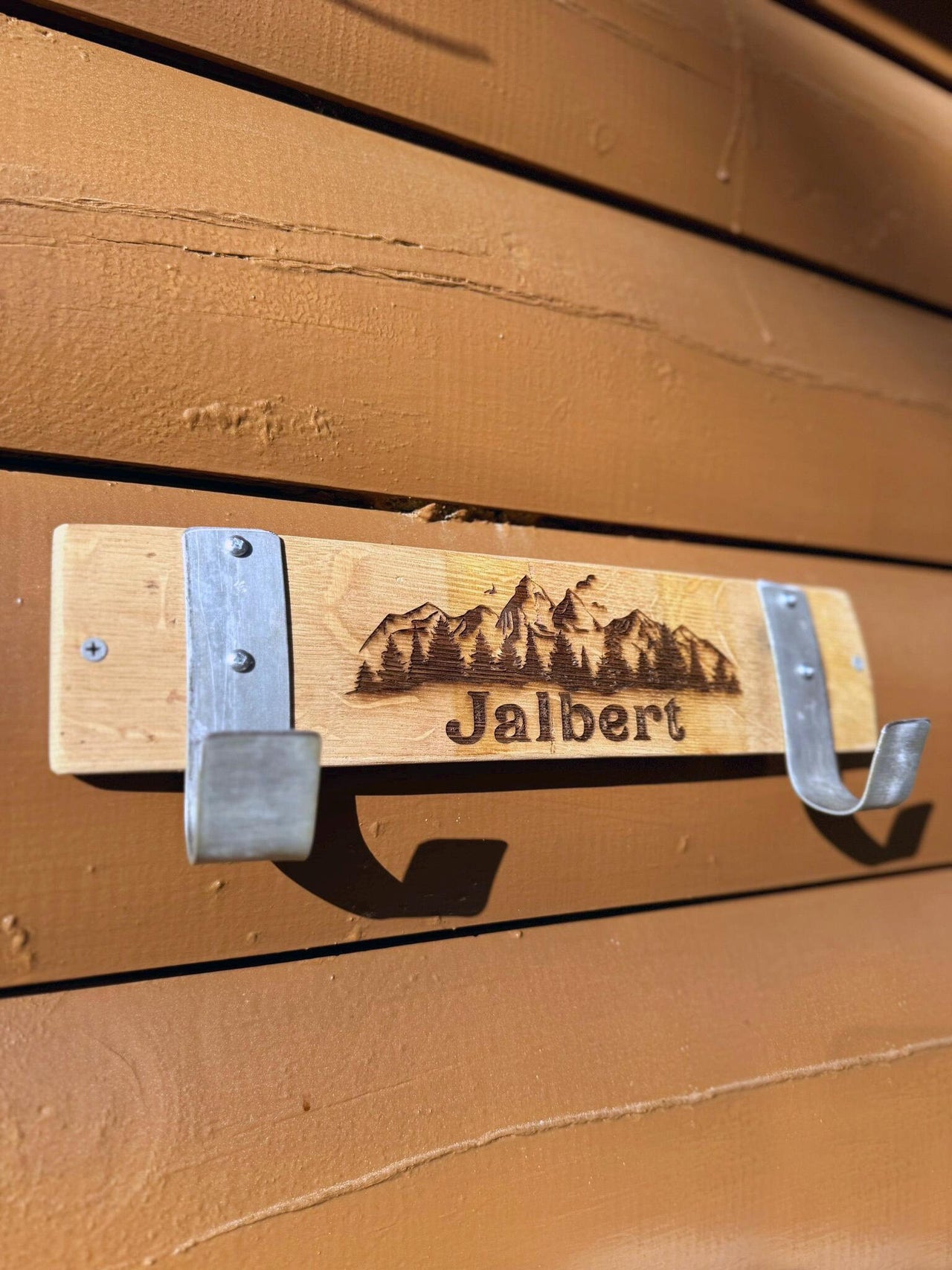 Personalized Repurposed Wine Barrel Coat Rack, Housewarming Gift, Wedding, Rustic Decor, Cabin, Home Accessory, Custom Engrave Logo