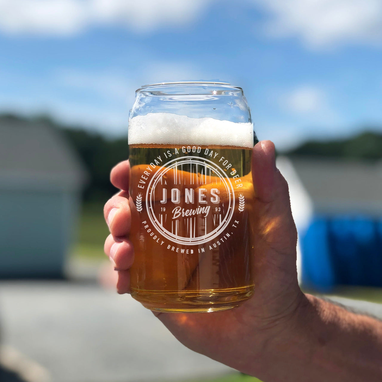 Personalized Beer Can Glass