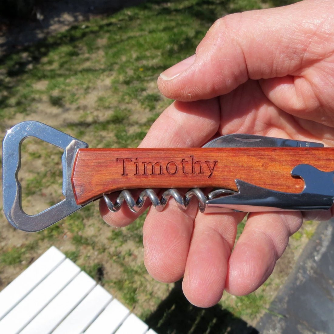 Personalized Wooden Wine Bottle Beer Opener