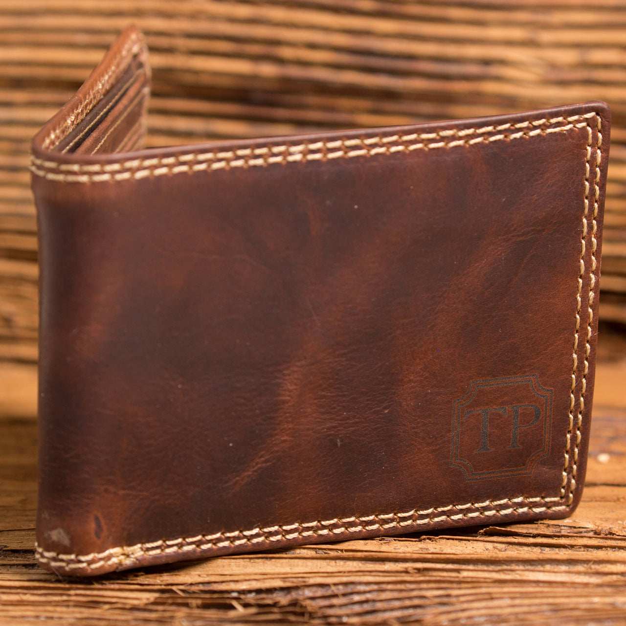 Personalized Wallet with Wooden Crate
