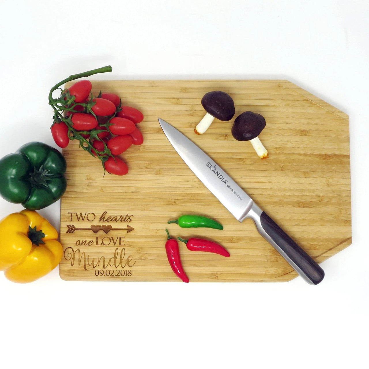 Personalized Bamboo Angled Cutting Board