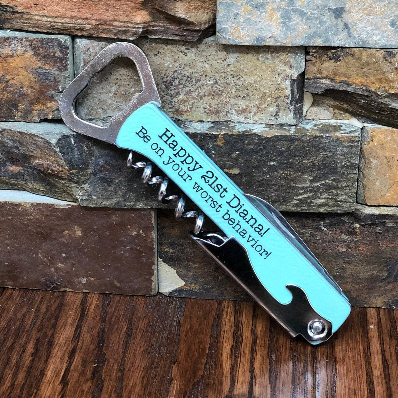 Personalized Leatherette Beer & Wine Bottle Opener
