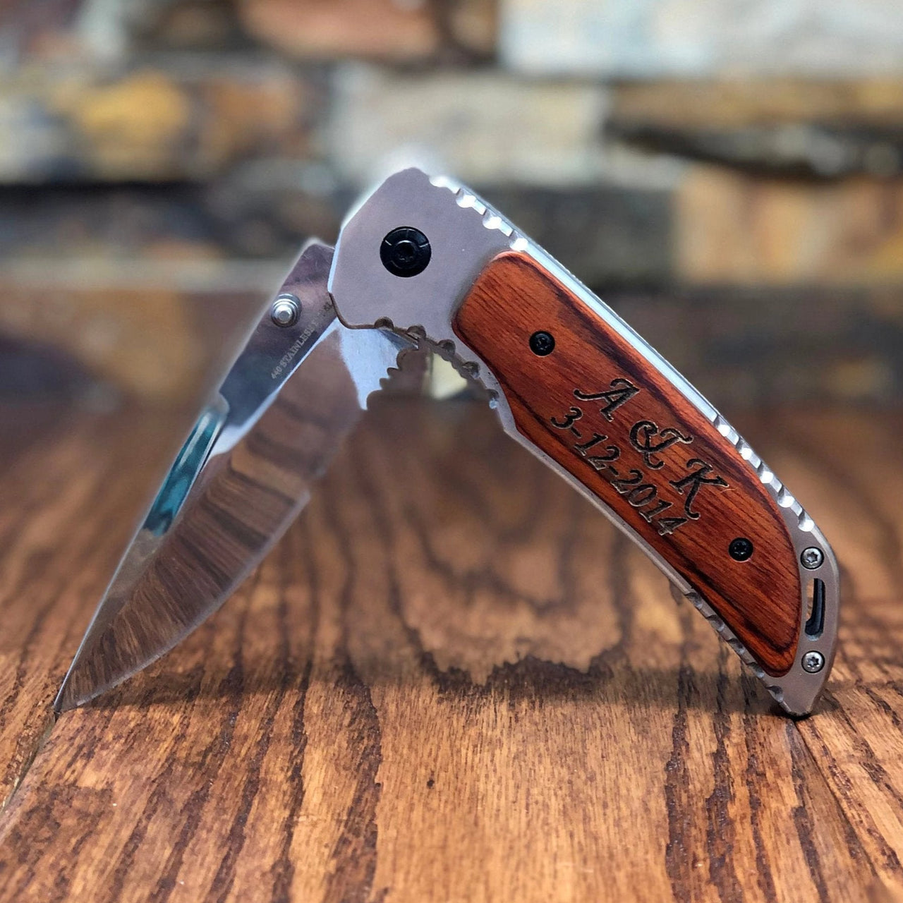 Pocket Knife Personalized with Wood Handle