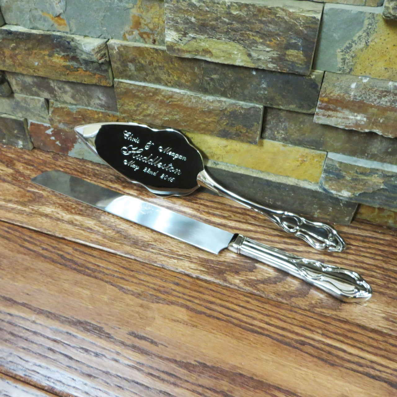Personalized Wedding Cake Server and Knife Set