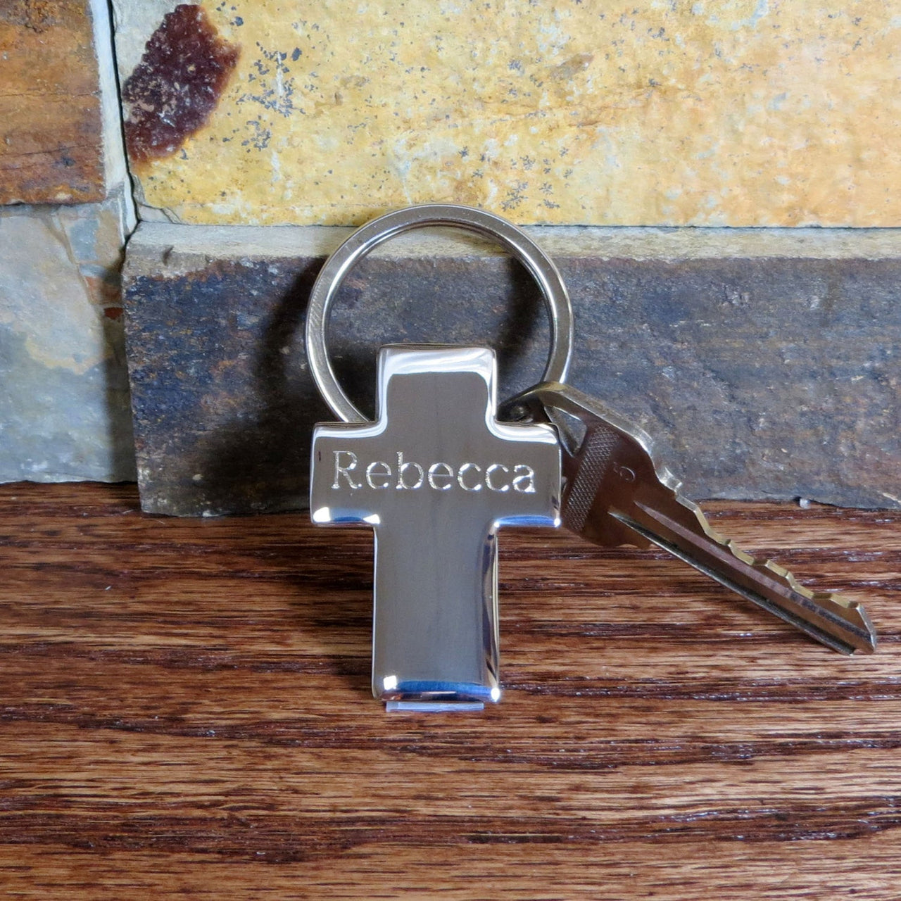 Personalized Cross Key Chain