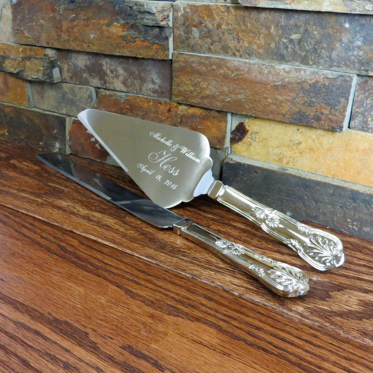 Personalized Wedding Cake Server & Knife Set