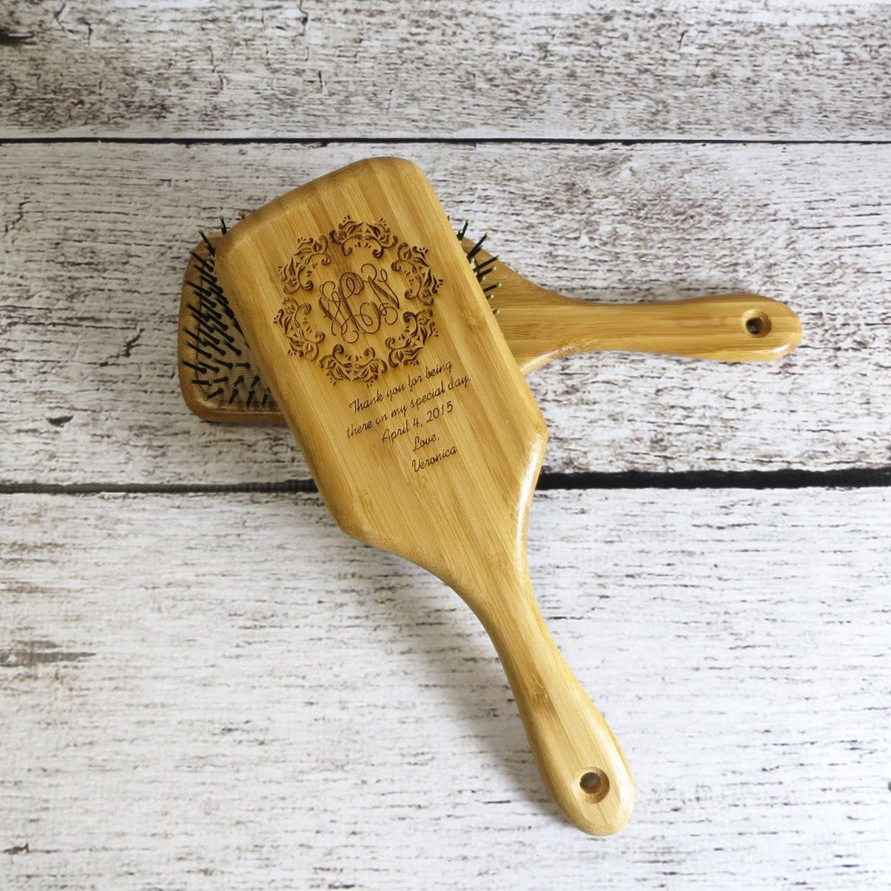 Personalized Wood Paddle Hair Brush