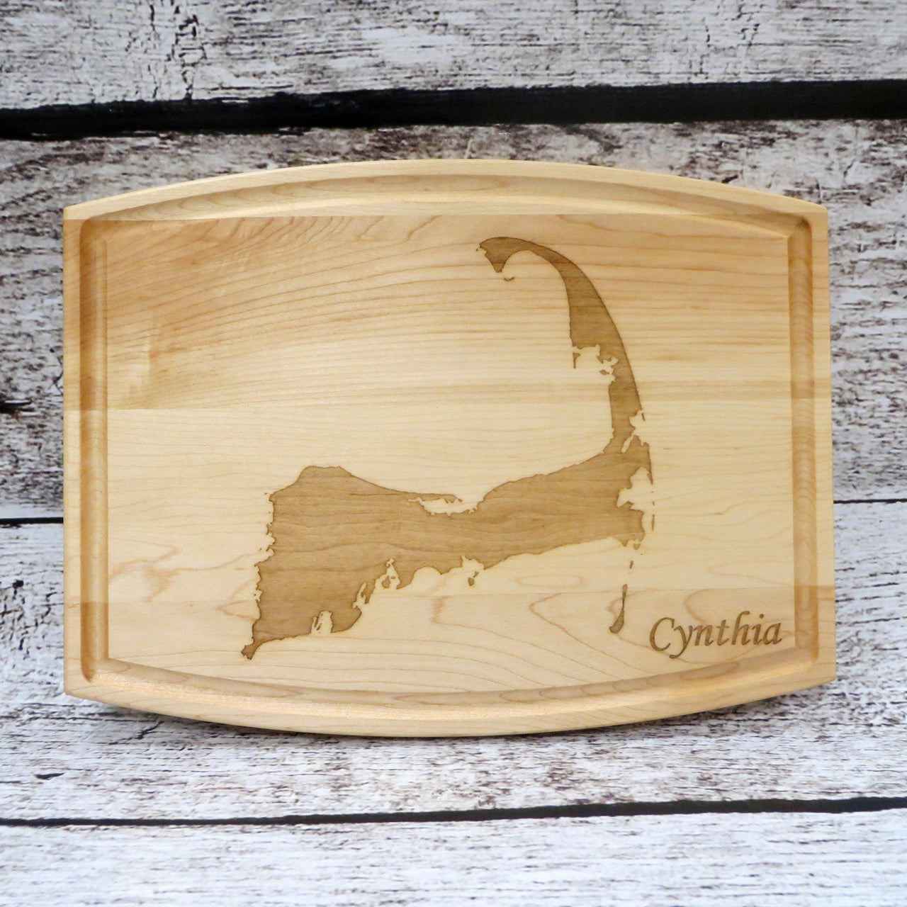 Personalized Cape Cod Map Outline Cutting Board